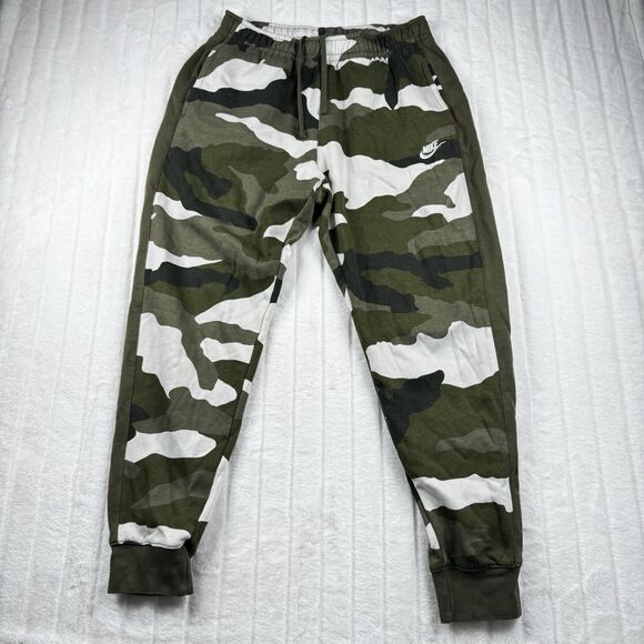 Nike Sportswear Camo Men's Jogger Pants BV3628-222 Size M Club Fleece Tapered - Picture 1 of 14